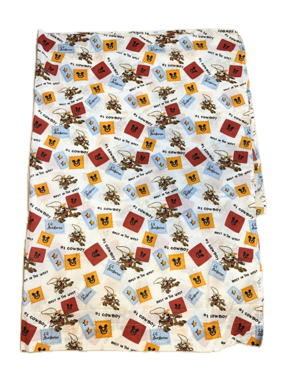 Mickey Mouse Lil Buckaroo Full Flat Bedsheet Disney Fabric